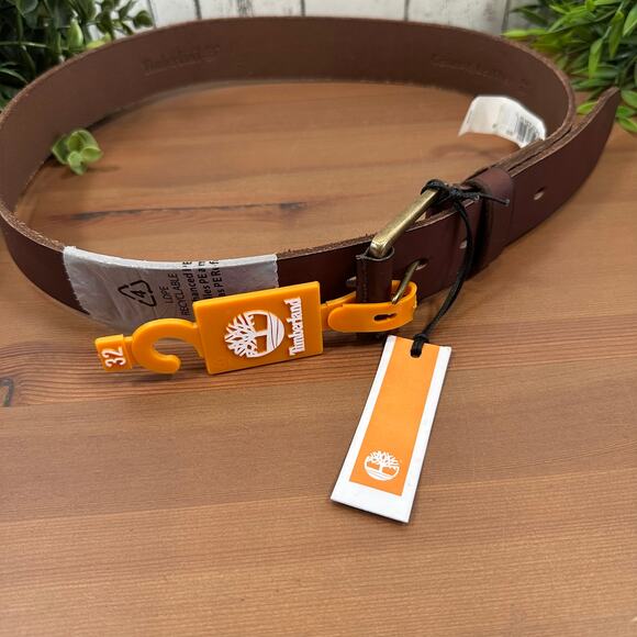 Timberland Men's Genuine Leather Brown Belt Size 32 - Picture 2 of 4